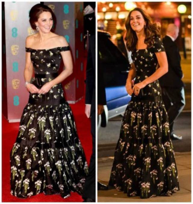 Si el vestido parece familiar, es porque originalmente lo usó en los BAFTA en 2017 , solo que este año Middleton lo modificó levemente.