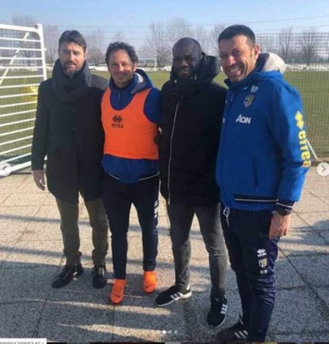 David Suazo en los entrenamientos del Parma de la primera división de Italia.