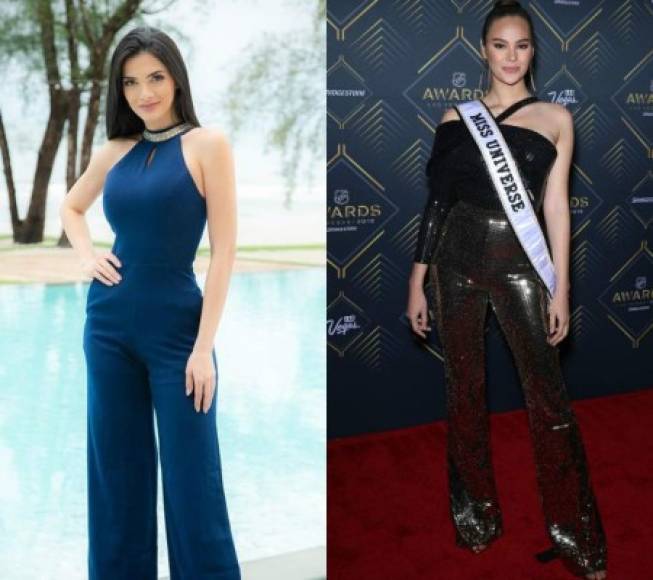 Tanto Clara Sosa (i) como Catriona Gray fueron coronadas las bellezas máximas de sus respectivos países en 2018, pero fue Gray quien se llevó la corona de Miss Universo en diciembre pasado.
