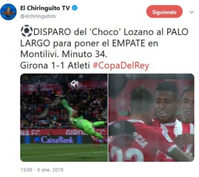 El Chringuito posteó de esta manera tras el gol del hondureño Antony Lozano.