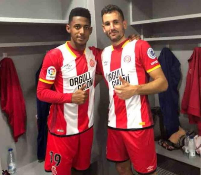 Antony Lozano hoy milita en el Girona de España en donde comparte con buenos jugadores. Aquí con el uruguayo Cristian Stuani.