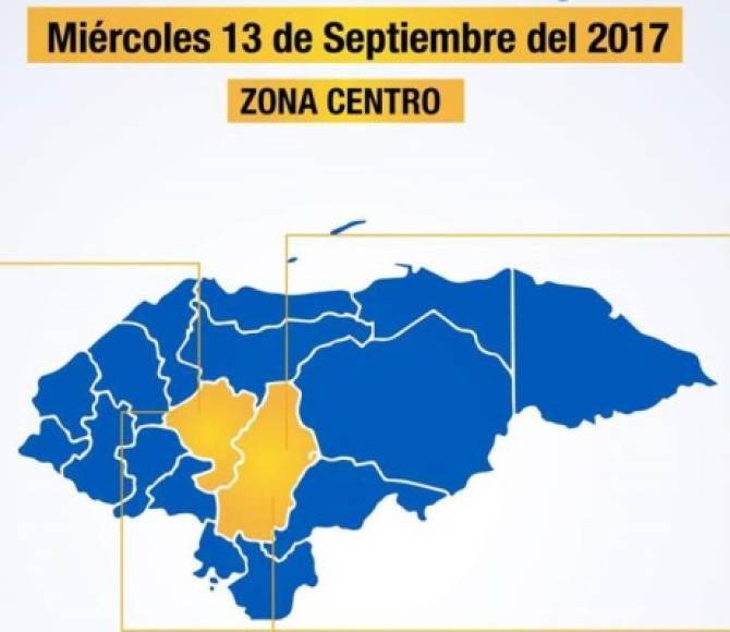 Para la zona centro, las interrupciones están en los siguientes municipios: