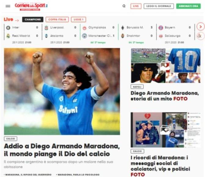 Corriere dello Sport de Italia.