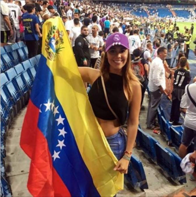 Alexandra Méndez estuvo en el estadio Santiago Bernabéu viendo a Cristiano Ronaldo en un partido con el Real Madrid en la Champions League pasada.