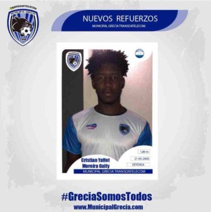 Cristian Moreira: El defensor es nuevo legionario hondureño y ha sido anunciado como nuevo jugador del Municipal Grecia de la primera división de Costa Rica. Cuenta con 18 años de edad.