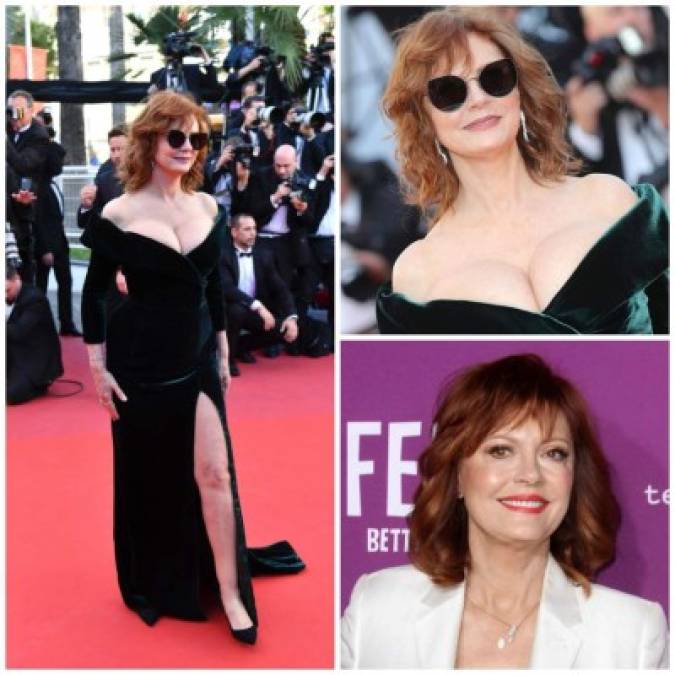 Susan Sarandon– 70 años: La actriz estadounidense sigue robando miradas, a su edad no teme usar escotes pronunciados, un ejemplo es su reciente aparición en el Festival de Cannes de este año.<br/>En reiteradas ocasiones la actriz a ha dicho que su secreto para seguir luciendo un aspecto radiantes es llevar un estilo de vida saludable, alejarse de las situaciones y personas 'tóxicas' y practicar sexo tan a menudo como le resulte posible.<br/>