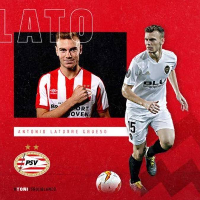 El Valencia hace oficial la cesión de Antonio Latorre 'Lato' al PSV. Este negocio convierte a los valencianos en uno de los mejores exportadores de laterales izquierdos. En estos últimos años han salido del equipo naranja: Jordi Alba, Juan Bernat y ahora 'Lato'.