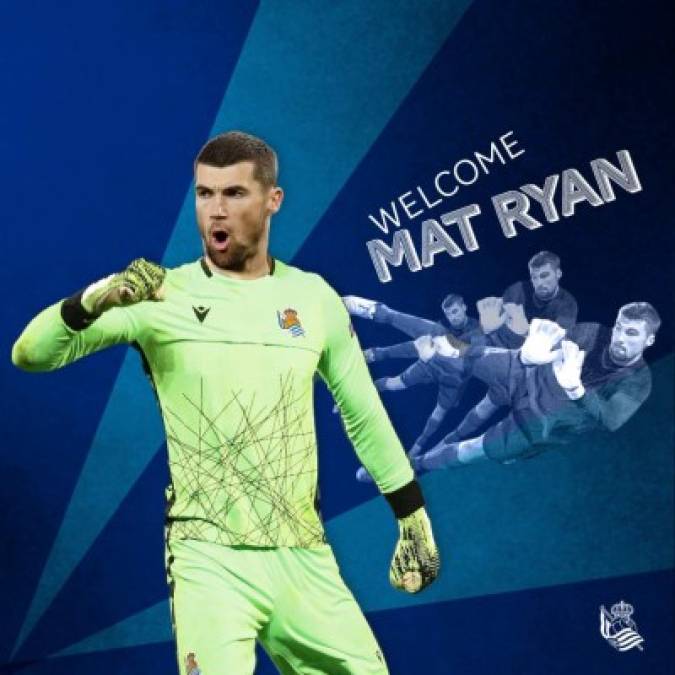 La Real Sociedad ha fichado para las dos próximas temporadas, con opción a una tercera, al guardameta australiano Matthew Ryan, procedente del Brighton inglés. Foto Twitter Real Sociedad.