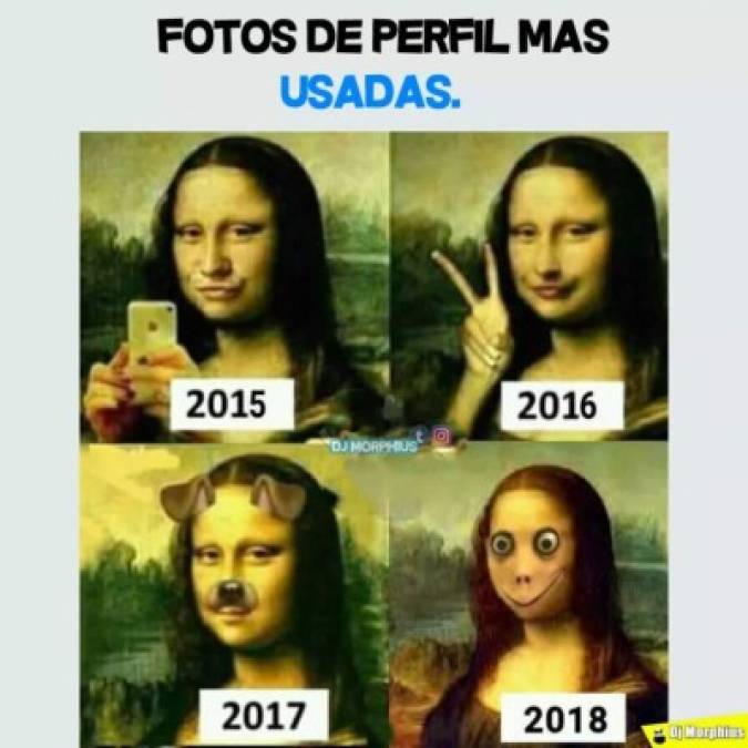 Transformación de la Mona Lisa en la Momo Lisa.