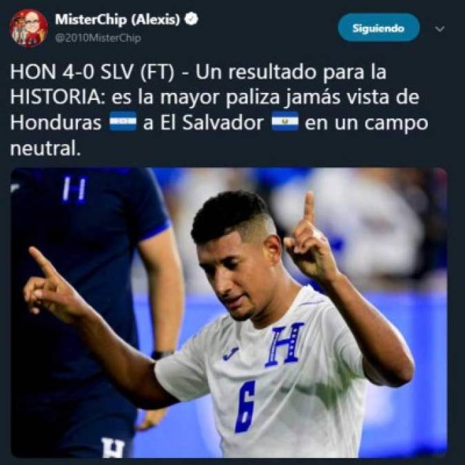 Alexis Tamayo, mejor conocido como MisterChip, proporcionó varios datos sobre la goleada de Honduras ante El Salvador.