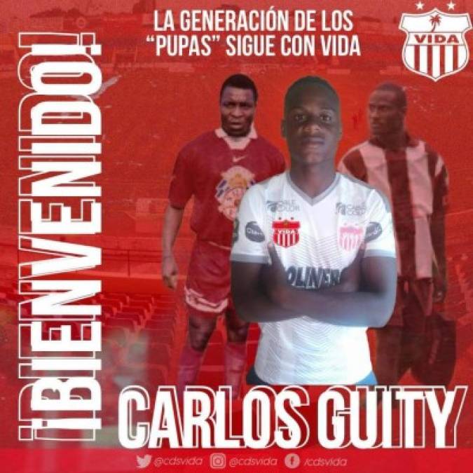 Carlos “Pupita” Güity: Exboxeador hondureño que firmó contrato con el Vida de La Ceiba. En su momento ganó siete peleas profesionales en la categoría de 130 libras, pero hoy buscará destacar en la Liga Nacional con el cuadro cocotero que dirige Ramón Maradiaga.<br/>