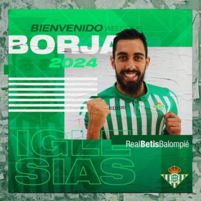 El Betis anunció de manera oficial el fichaje de Borja Iglesias. El delantero español pasó el reconocimiento médico y firmó por cinco campañas. 'Las cosas buenas se hacen esperar, ojalá sea así', afirmó.