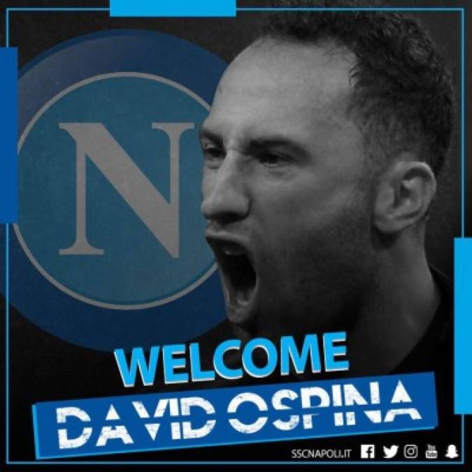 El portero colombiano David Ospina deja el Arsenal y jugará como cedido este curso en el Napoli. El guardameta ha viajado junto a sus nuevos compañeros a Roma, donde debutarán en la Serie A contra la Lazio.