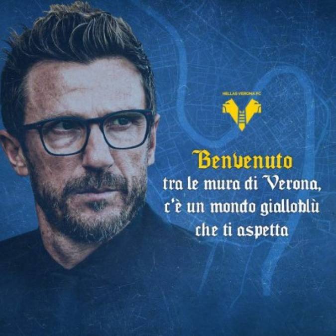 El Hellas Verona hizo oficial el fichaje de Eusebio Di Francesco como nuevo entrenador. Por tanto, el técnico italiano reemplaza a Ivan Juric, quien se marchó al Torino. Llega tras dos últimas malas experiencias en Sampdoria y Cagliari, ya que en ambas fue destituido. Foto Twitter Hellas Verona.