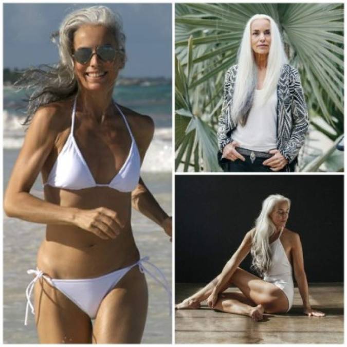 Yasmina Rossi – 61 años: La prestigiosa modelo estadounidense de origen francés, ¡inició su carrera a los 40 años! antes de esto era una madre dedicada a sus hijos.<br/>Actualmente, Rossi se ha convertido en una modelo reconocida.