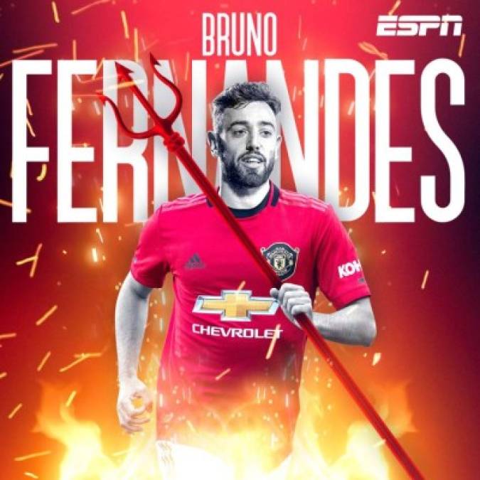 El centrocampista portugués Bruno Fernandes fue anunciado como nuevo fichaje por el Manchester United. El club ha realizado el anuncio en su página web: 'Manchester United se complace en anunciar que ha llegado a un acuerdo con el Sporting Clube de Portugal para la transferencia de Bruno Fernandes'.