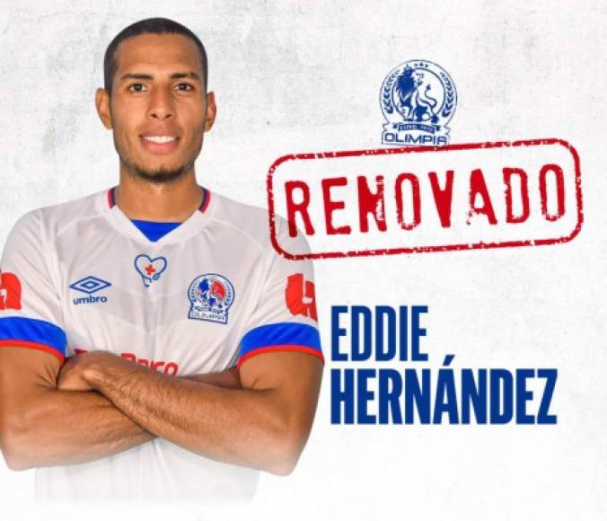 El Olimpia oficializó a través de sus redes sociales la renovación del contrato de Eddie Hernández, delantero que seguirá ligado al tricampeón por un año más.