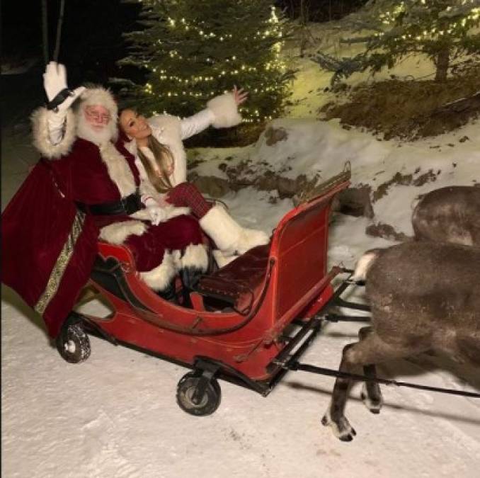 Mariah Carey usó sus contactos para dar una vuelta en el trineo con Santa Claus.