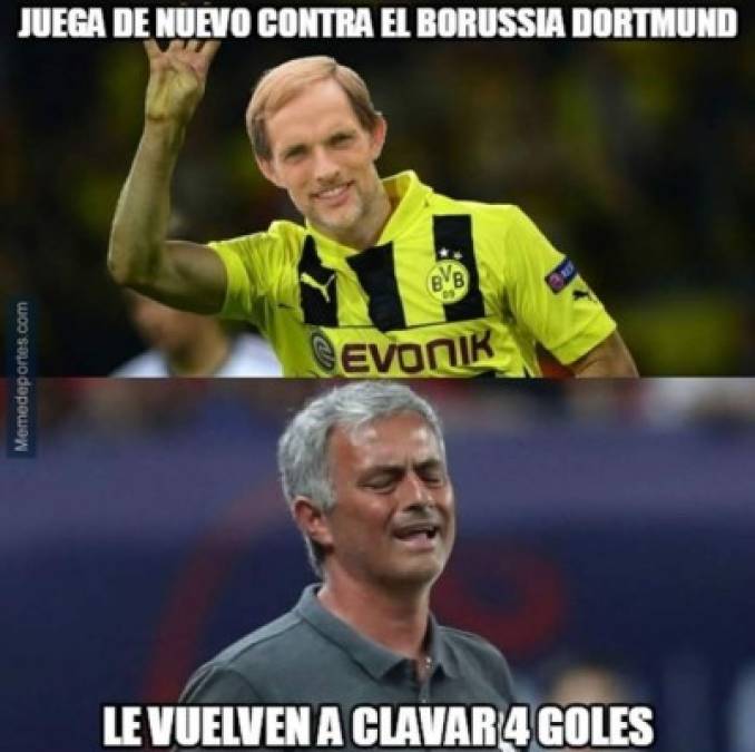 A Mourinho no le va nada bien contra el Dortmund.