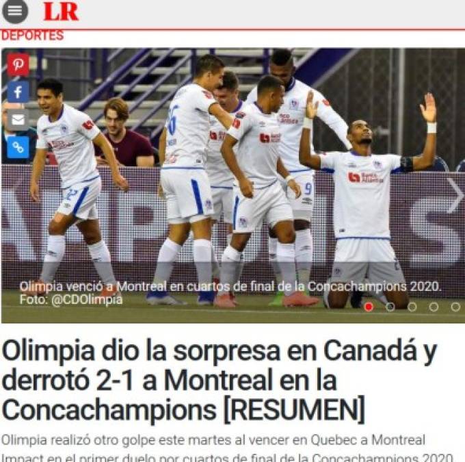 Inclusive en Perú destacaron la victoria del Olimpia