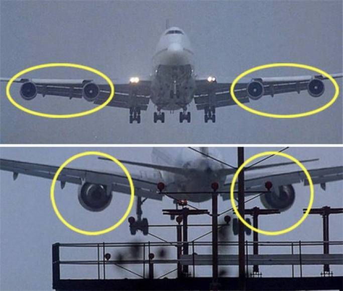 Los sospechosos de siempre: Cuando se muestra el aeropuerto por primera vez hay un avión aterrizando. Ese avión tiene 4 motores, un segundo después tiene solo 2.