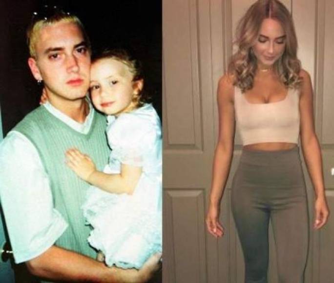 Hailie Jade Mathers es la única hija biológica del cantante rapero Eminem, quien nació en diciembre de 1995. Muy pocas veces fue vista con su padre en público, sin embargo, el rapero le ha dedicado gran parte de sus canciones a la joven. La mayoría de los registros que existen de ellos, son varias fotos de pequeña en los brazos de su padre, la chica ahora tiene 21 años y luce espectacular en su cuenta de instagram.