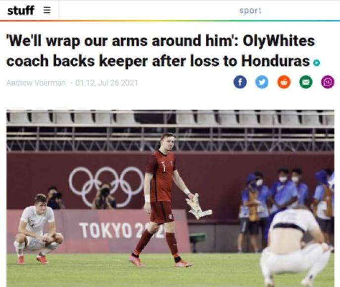 Stuff (Nueva Zelanda) - “'Lo abrazaremos': el técnico de Oly Whites respalda al arquero tras la derrota ante Honduras”.
