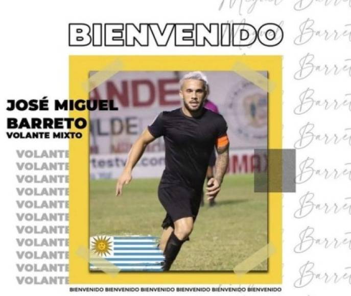 José Barreto: El volante uruguayo deja las filas del Honduras Progreso y ha sido anunciado como nuevo jugador del Once Deportivo de la Primera división de El Salvador.