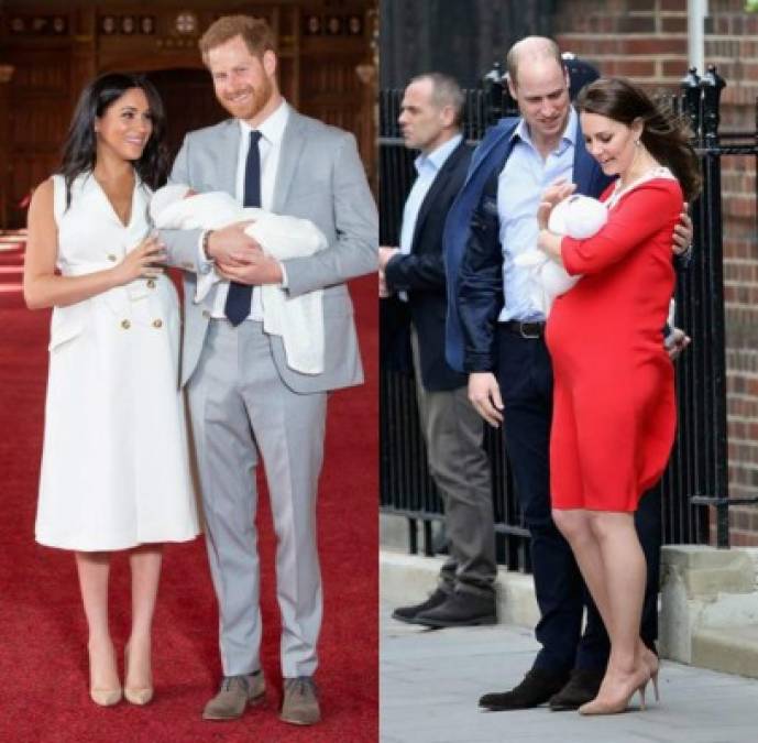 Otras de las diferencias en la presentación del bebé de Meghan fue que ella nunca se vio cargando al bebé ante la prensa. Fue Harry quien llevó al bebé en todo momento.