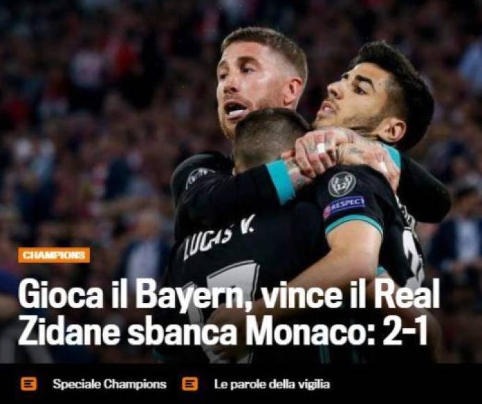 La Gazzetta Dello Sport de Italia: 'Juega el Bayern, gana el Real'
