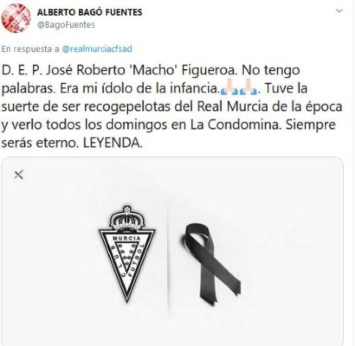 Para muchos aficionados del Real Murcia, el exjugador hondureño fue el ídolo de la infancia de ellos.