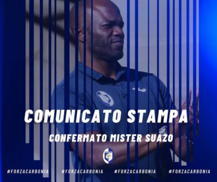 El entrenador hondureño David Suazo fue ratificado para seguir al frente del Carbonia Calcio 1939, equipo de la Serie D (cuarta división del fútbol italiano). El catracho ha firmado un contrato por dos años.