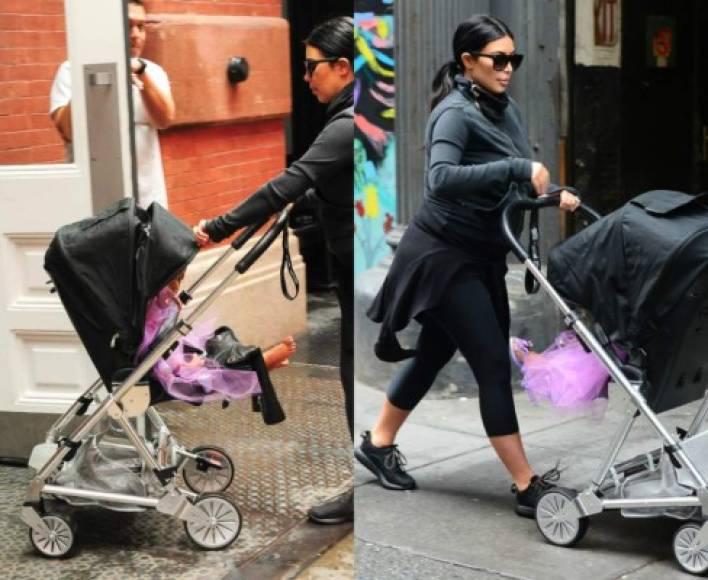 Durante la Semana de la Moda en Nueva York 2015, Kim salió a la calle con su pequeña North West.