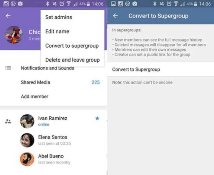 WhatsApp tiene grupos, Telegram ofrece 'supergrupos' en los que se pueden incluir hasta 5,000 personas.