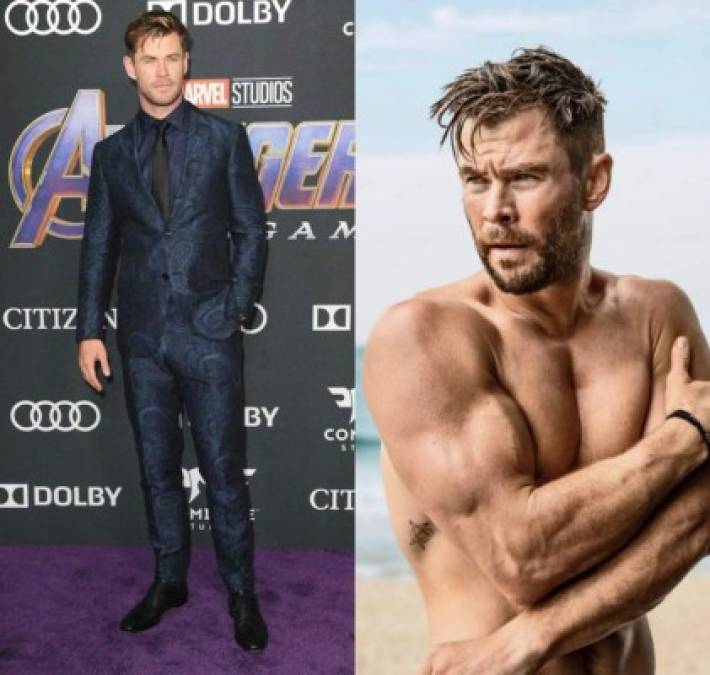 Chris Hemsworth<br/><br/>El austrialiano, conocido por interpretar al dios del trueno Thor en el mundo cinematográfico de Marvel, es padre de tres hijos: India Rose y los mellizos Tristán y Sasha, a quienes tuvo con su pareja Elsa Pataky.<br/><br/>Además de hacer box y surf, Hemsworth, de 35 años, agregó a su rutina de ejercicios, sesiones intensas centradas en sus hombros, cuello, brazos y piernas, dedicándoles tres clases semanales al pecho y espalda, otra de piernas y una más de brazos. El actor complementó su actividad con dieta saludable y descanso.<br/>