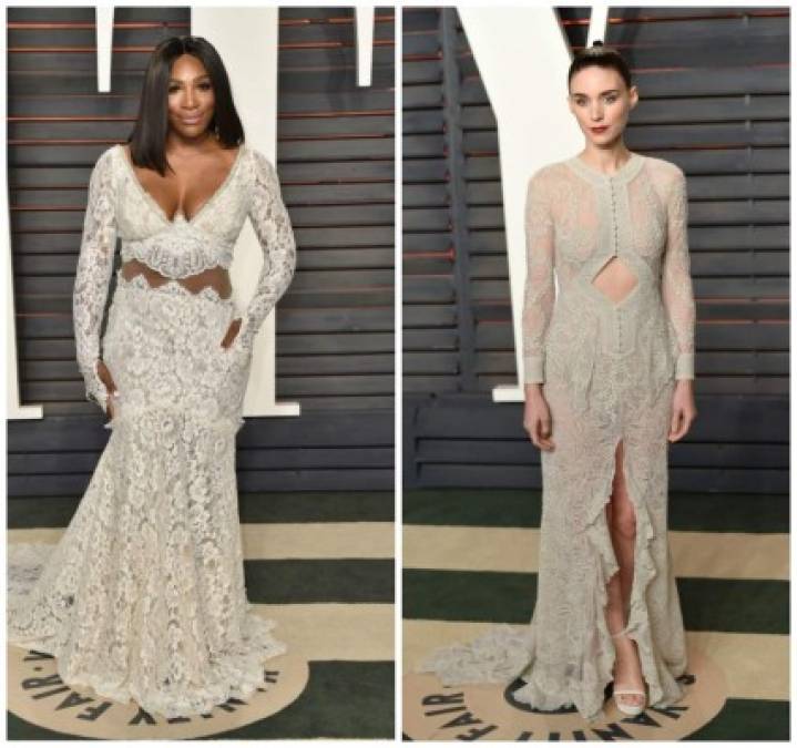 La tenista Serena Williams y la actriz Rooney Mara en la fiesta de Vanity Fair.