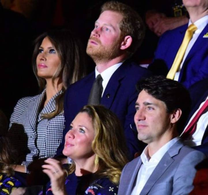Sophie Trudeau, esposa del premier canadiense, acompañó a Melania y el Príncipe Harry durante la inauguración de los juegos.