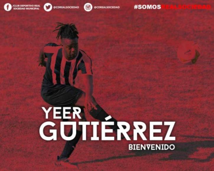 Yeer Lisandro Gutierrez: El defensor hondureño fue anunciado como nuevo fichaje de la Real Sociedad de Tocoa, llega procedente del Honduras Progreso.