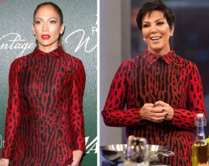 Kris Jenner, la madre de las Kardashian, también se inspira en el vestuario de la cantante estadounidense. En 2014, llevó el mismo mini vestido 'animal print' de Valentino que Lopez.