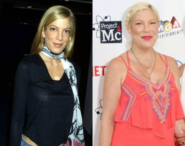 Tori Spelling- Donna Martin<br/>Edad actual- 45 años<br/><br/>Spelling trató de incursionar sin mucho éxito en los reality shows con su matrimonio con Dean McDermott. La pareja se convirtió rápidamente en blanco de los tabloides, particularmente después de que McDermott admitiera haberla engañado. <br/><br/>Spelling también lanzó seis libros y se reunió con su co protagonista de 90210, Jenny Garth, para la fallida serie de ABC Family Mystery Girls.<br/><br/>Actualmente Spelling se mantiene casada con McDermott, con quien procreó cinco hijos.<br/><br/>La hija del productor Aaron Spelling sería una de las impulsadoras de la nueva versión que se rumora de Beverly Hills 90210.<br/><br/><br/><br/><br/>