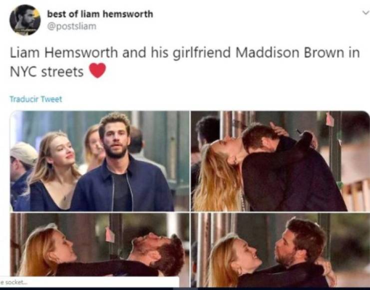 Liam Hemsworth fue fotografiado junto a Maddison Brown y se mostraron muy cariñosos y de lo más felices.