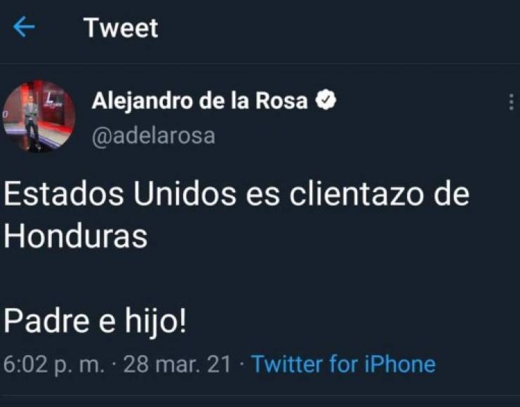 Alejandro de la Rosa: El periodista mexicano señaló que EUA es cliente de Honduras a nivel Sub-23-