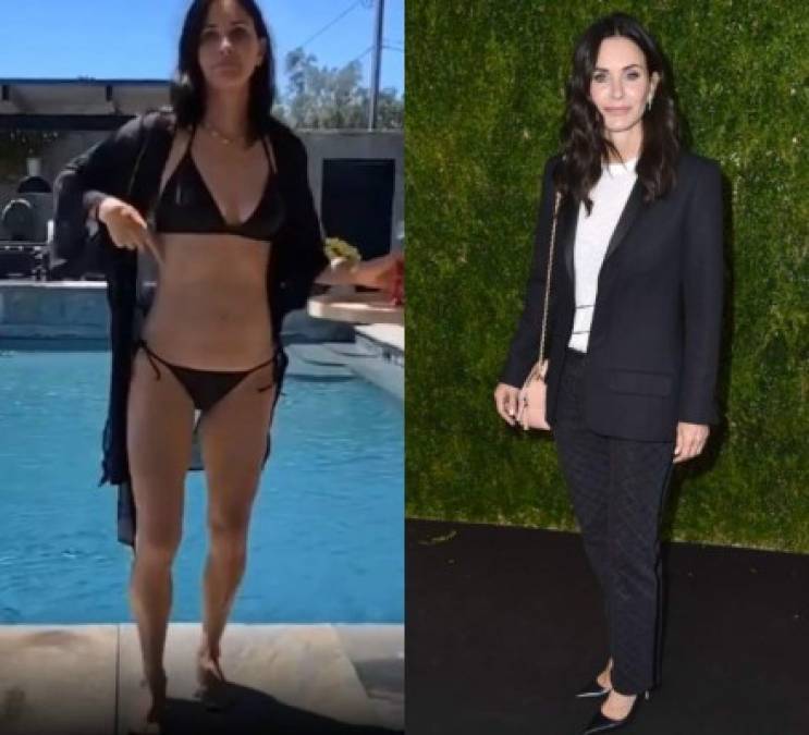 Courteney Cox<br/>55 años<br/><br/>La actriz de 'Friends' vive su mejor momento ahora que ha decidido enfrentar el paso del tiempo naturalmente sin la ayuda de los retoques estéticos que la habían hecho lucir irreconocible hace unos años.