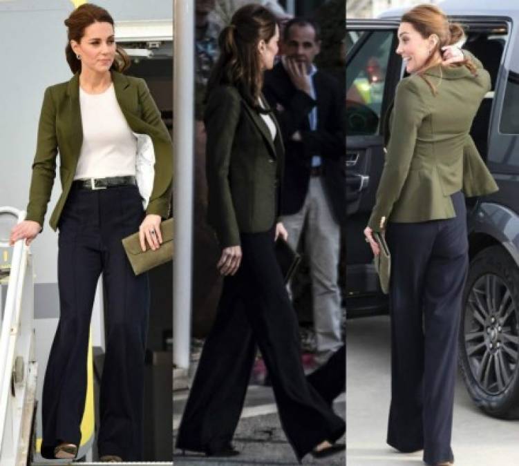 Kate se veía perfectamente coordinada, combinando su bolso clutch de gamuza con sus tacones y su chaqueta.<br/><br/>