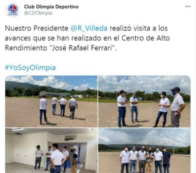El Olimpia anunció en sus redes la visita del presidente a lo que será la nueva sede del club.