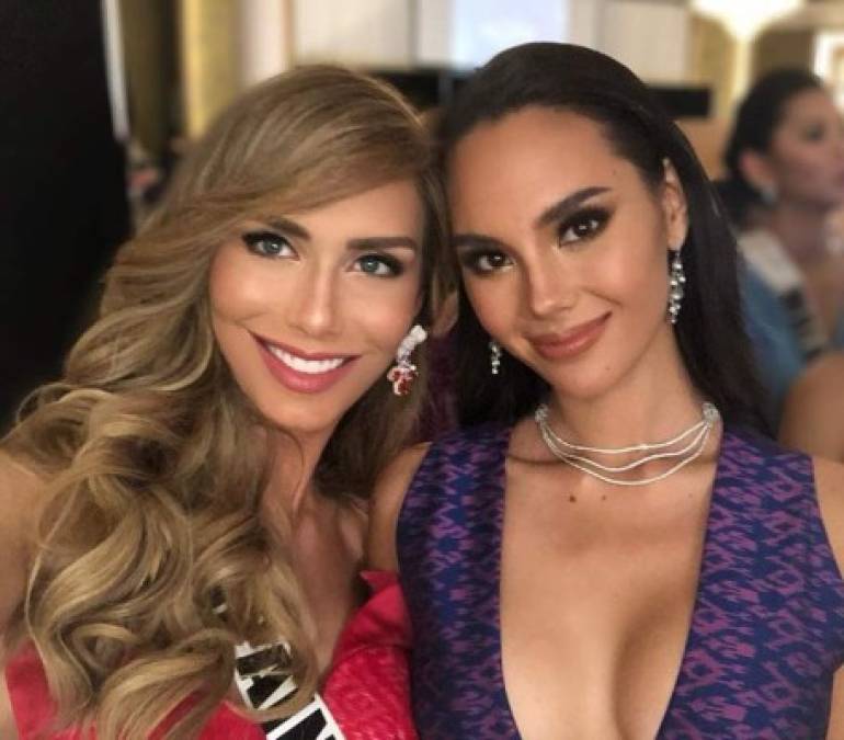 Ponce ha dejado patente de la buena relación que tiene con sus compañeras.<br/>En foto con Catriona Gray, Miss Universo Filipinas.