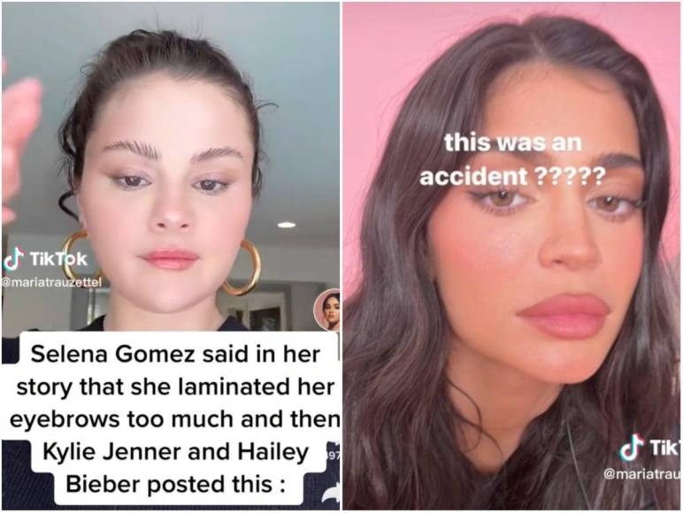 Horas más tarde, la empresaria y socialité Kylie Jenner publicó una selfie con el texto: “¿Eso fue un accidente?”. En la imagen también se miraban sus cejas laminadas, al igual que en el post de Selena.