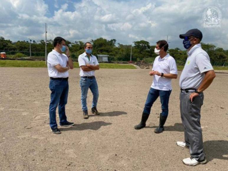 El presidente del Olimpia, Rafael Villeda, inspeccionó este fin de semana los avances del Centro de Alto Rendimiento José Rafael Ferrari, la sede del León.