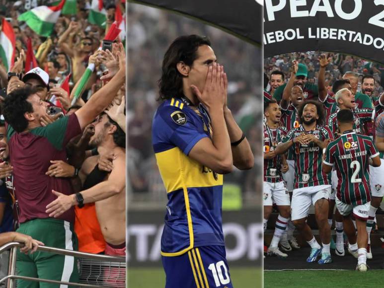 Las imágenes de la final de la Copa Libertadores 2023 que ganó Fluminense (2-1) a Boca Juniors en el estadio Maracaná de Río de Janeiro. Celebran los brasileños, lloran los argentino y Marcelo emocionado hasta las lágrimas.
