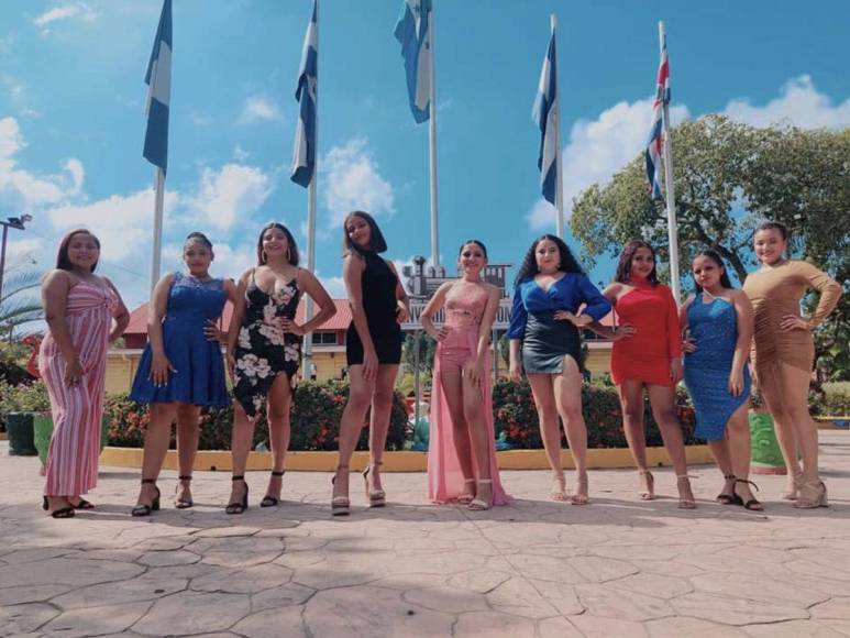 Estas son las 9 jovencitas que participarán en el evento que inicia este mes de febrero en El Progreso, Yoro. 